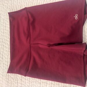 ALO Yoga Red Bike Shorts Performance Fabric